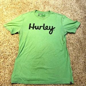 Hurley Men Short Sleeve Green Graphic T Shirt Size Large